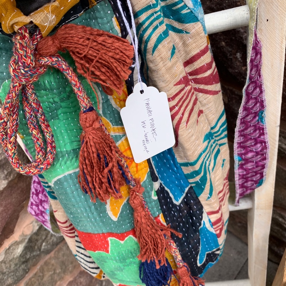 ✨VINTAGE SARI KANTHA QUILTED DRAWSTRING… - Picture 10 of 10